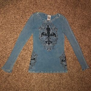 Vocal Rhinestone Long Sleeve Shirt